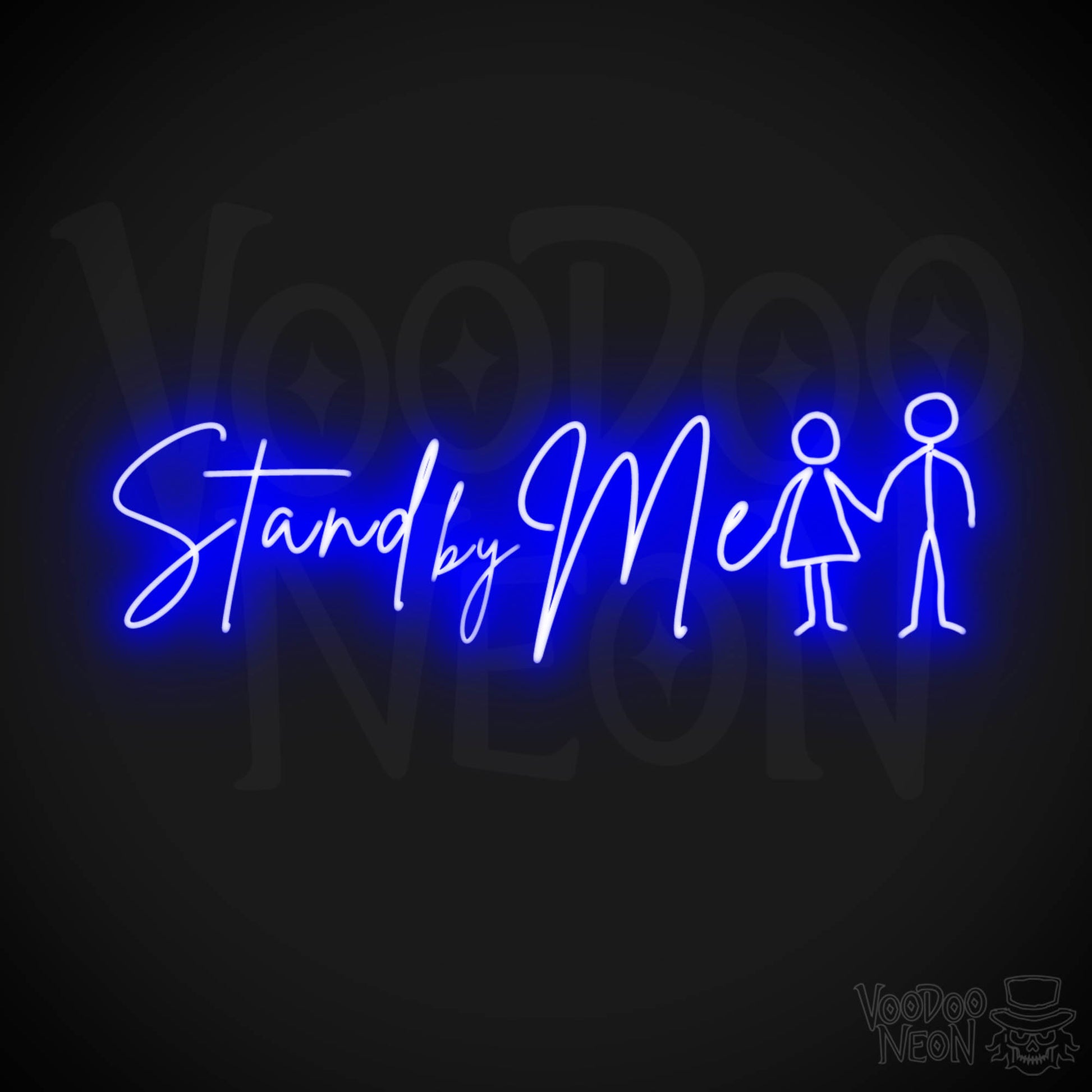Stand By Me Neon Sign - Stand By Me Sign - LED Lights - Color Dark Blue