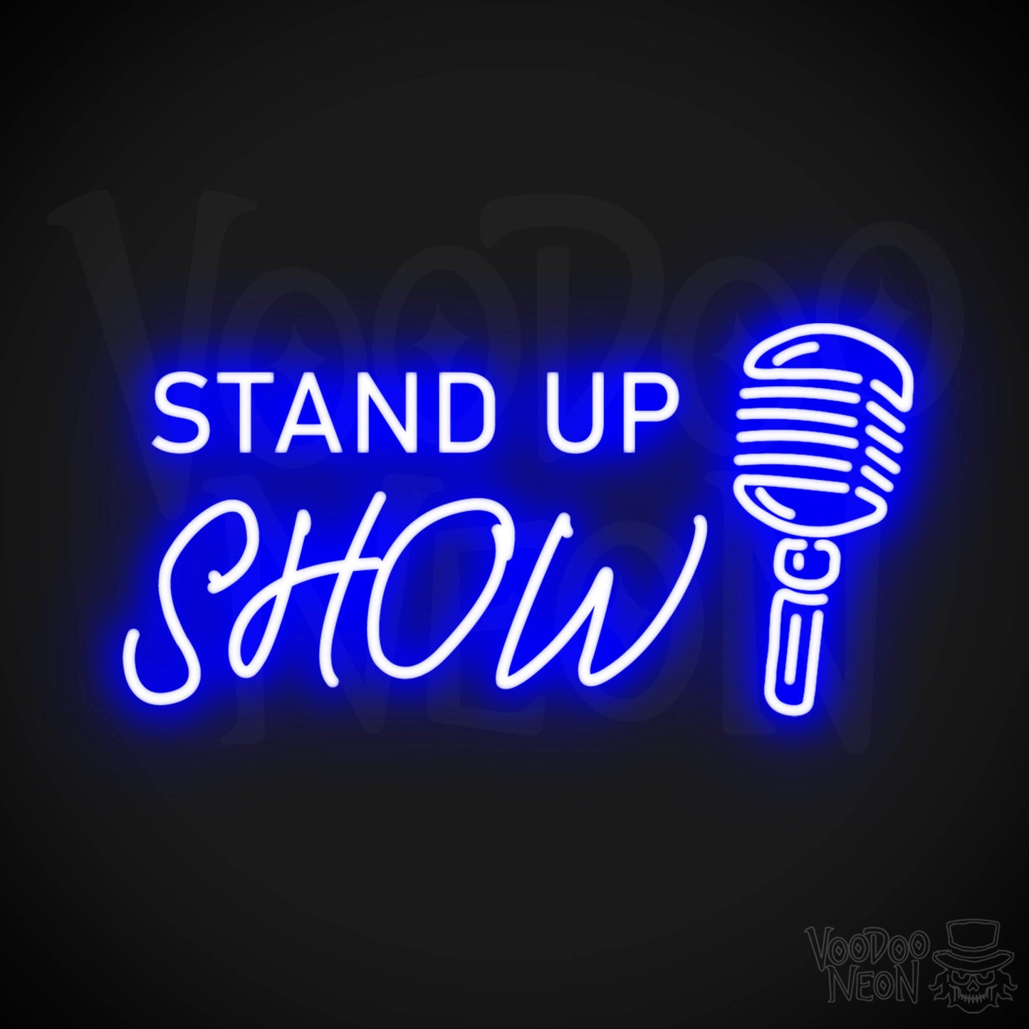 Stand Up Show Neon Sign - Neon Stand Up Show Sign - Color Dark Blue