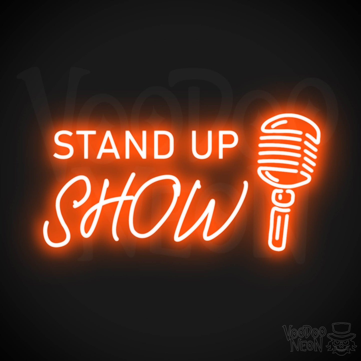 Stand Up Show Neon Sign - Neon Stand Up Show Sign - Color Orange