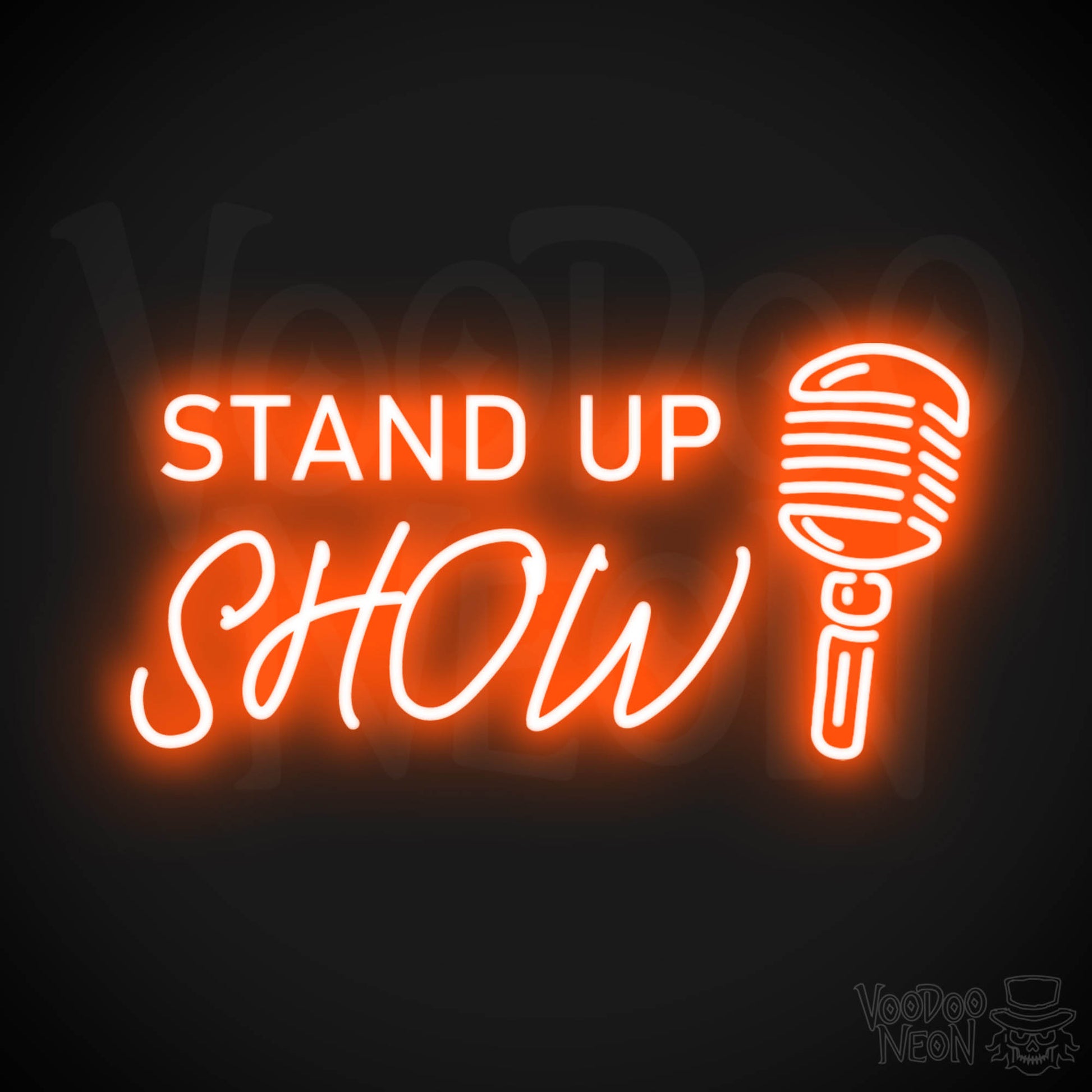 Stand Up Show Neon Sign - Neon Stand Up Show Sign - Color Orange