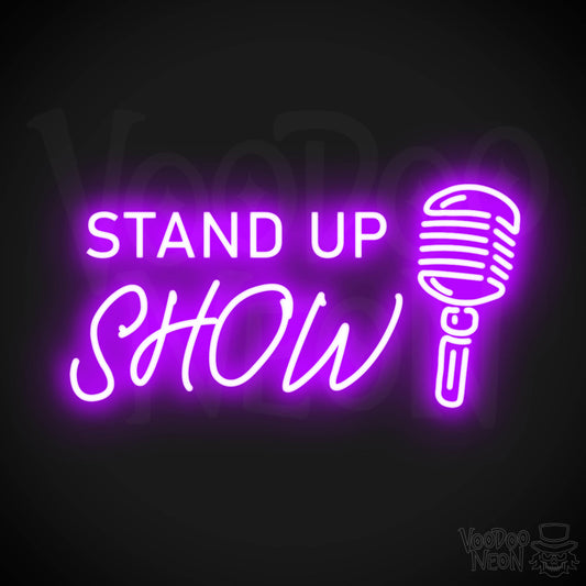 Stand Up Show Neon Sign - Neon Stand Up Show Sign - Color Purple