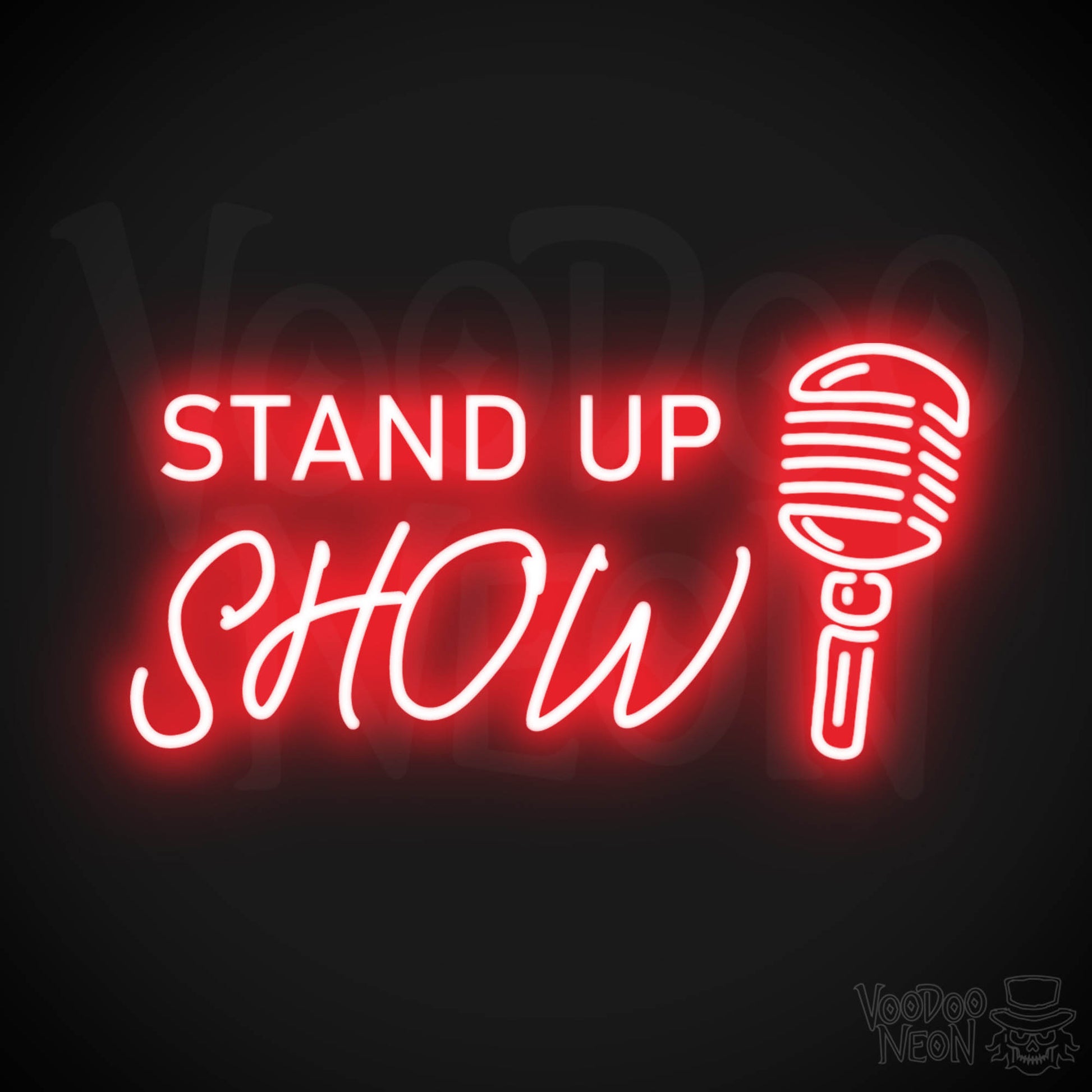 Stand Up Show Neon Sign - Neon Stand Up Show Sign - Color Red