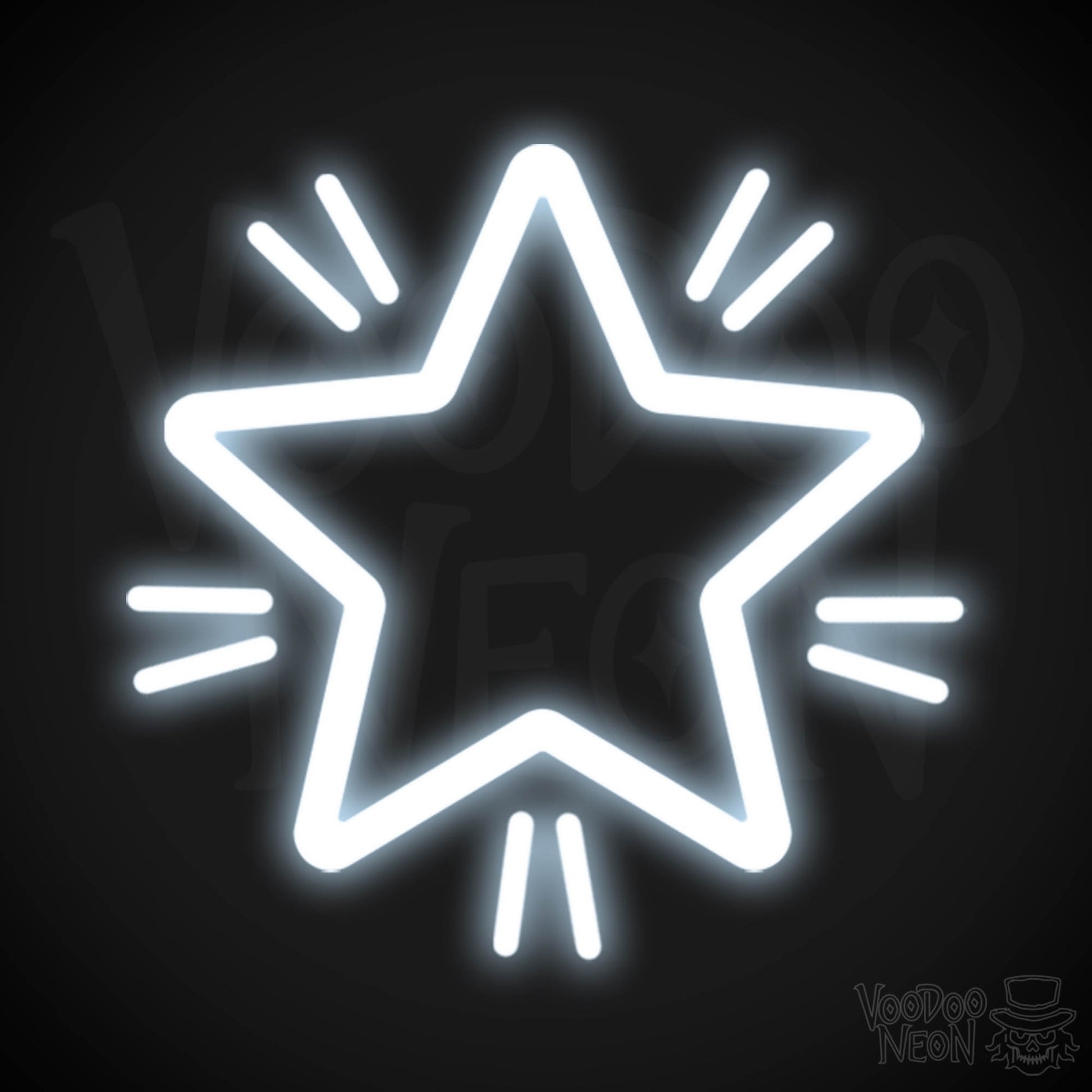 Star Neon Sign - Neon Star Sign - Star LED Wall Art - Color Cool White