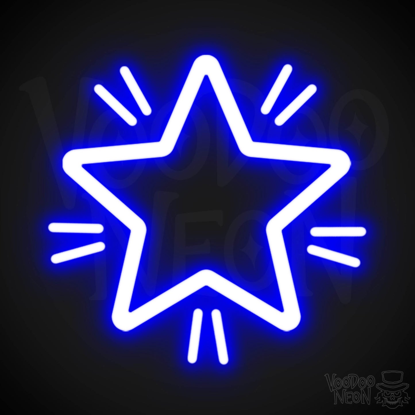 Star Neon Sign - Neon Star Sign - Star LED Wall Art - Color Dark Blue