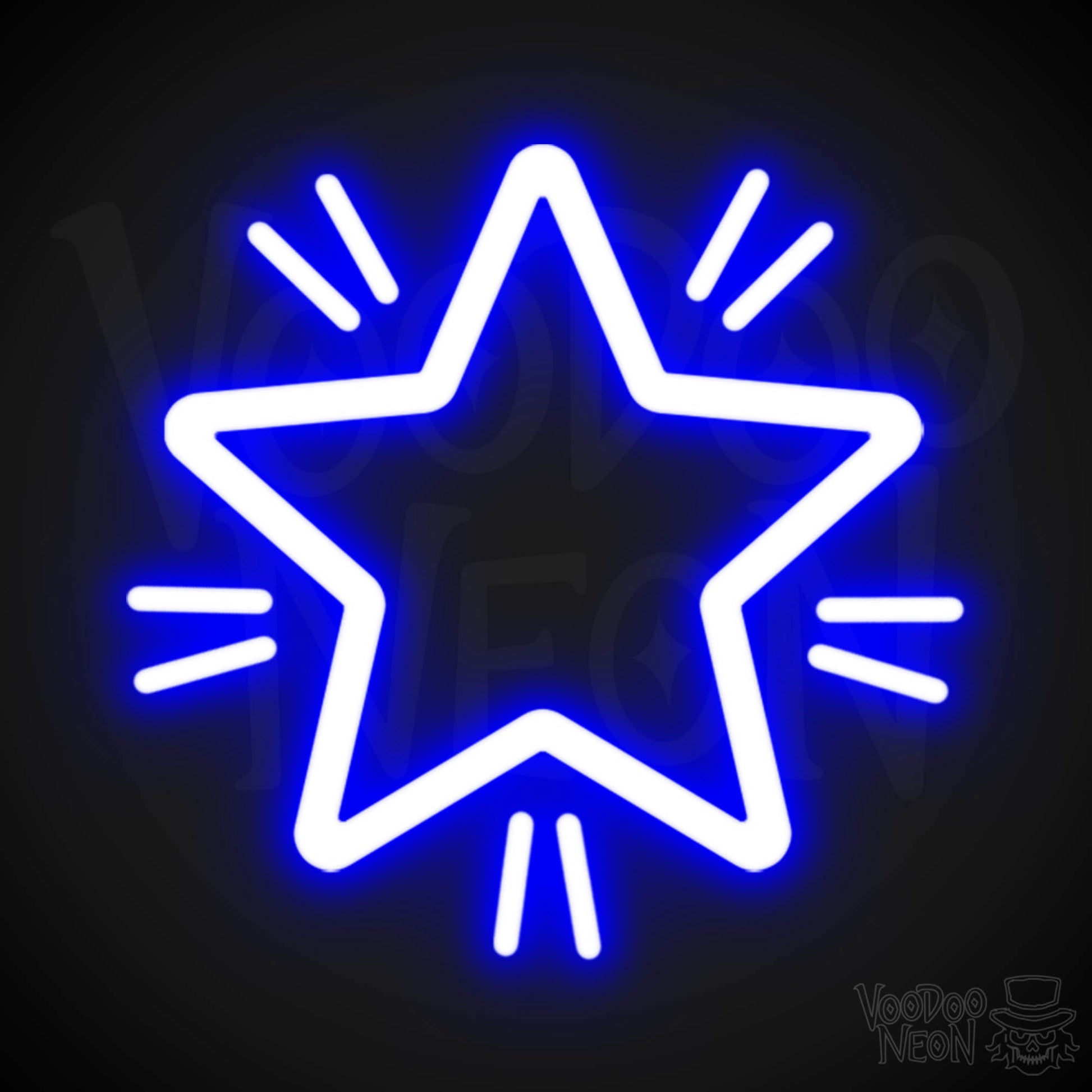 Star Neon Sign - Neon Star Sign - Star LED Wall Art - Color Dark Blue