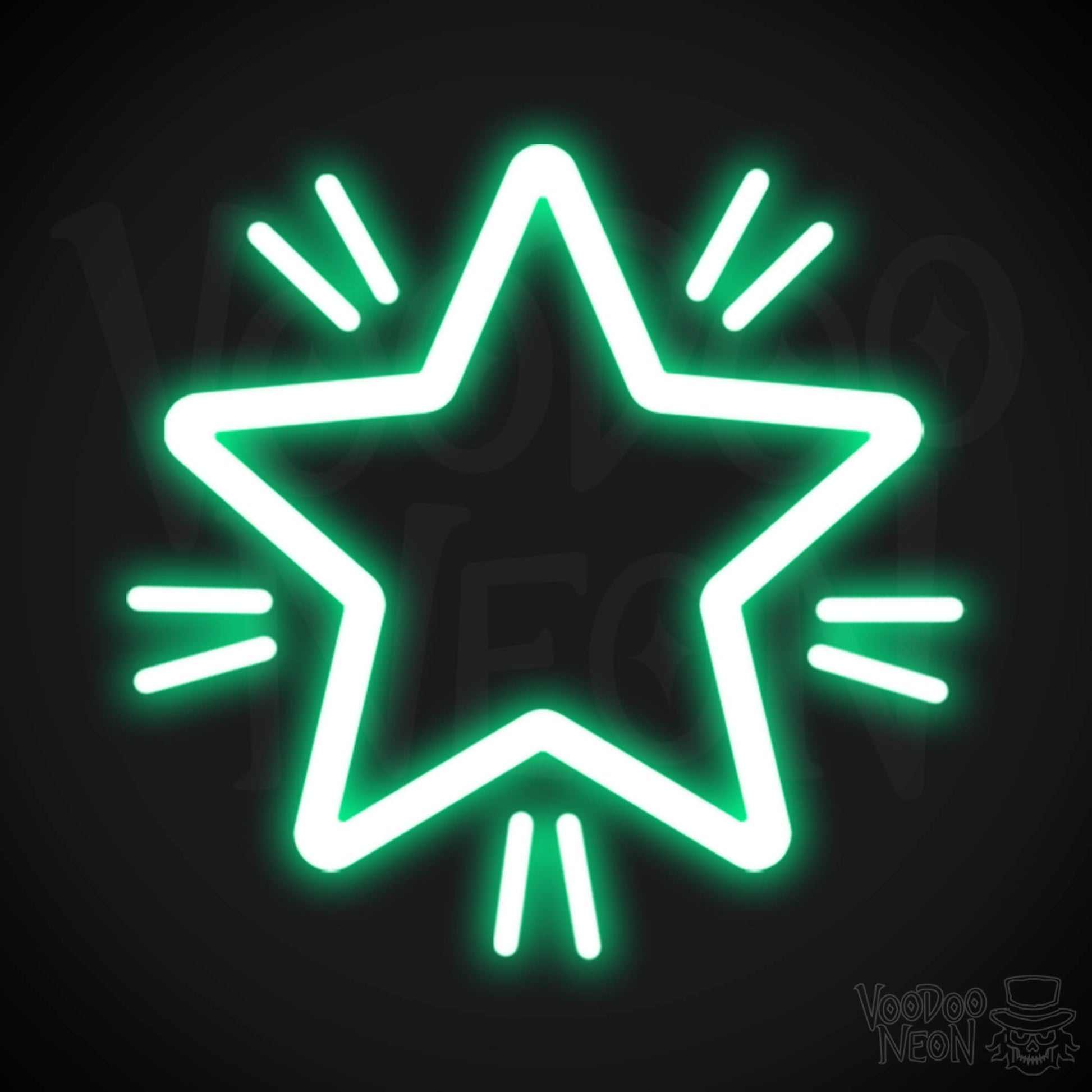 Star Neon Sign - Neon Star Sign - Star LED Wall Art - Color Green