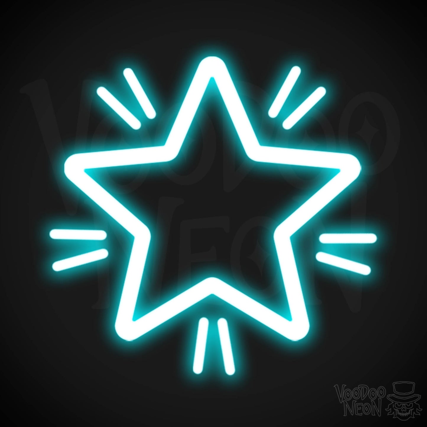 Star Neon Sign - Neon Star Sign - Star LED Wall Art - Color Ice Blue