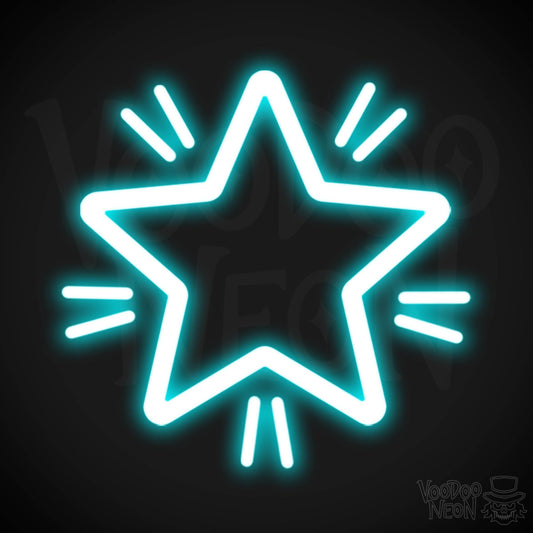 Star Neon Sign - Neon Star Sign - Star LED Wall Art - Color Ice Blue