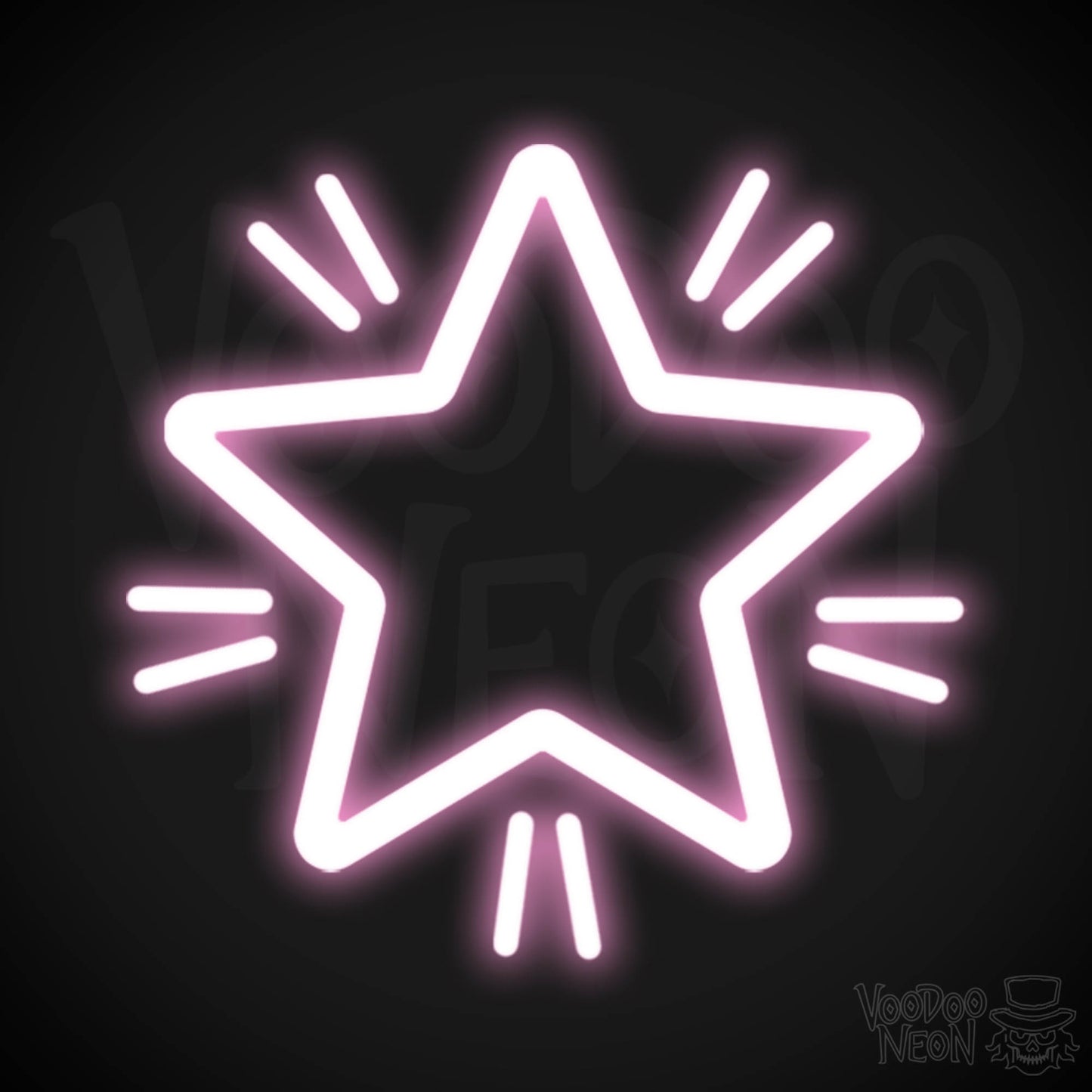 Star Neon Sign - Neon Star Sign - Star LED Wall Art - Color Light Pink