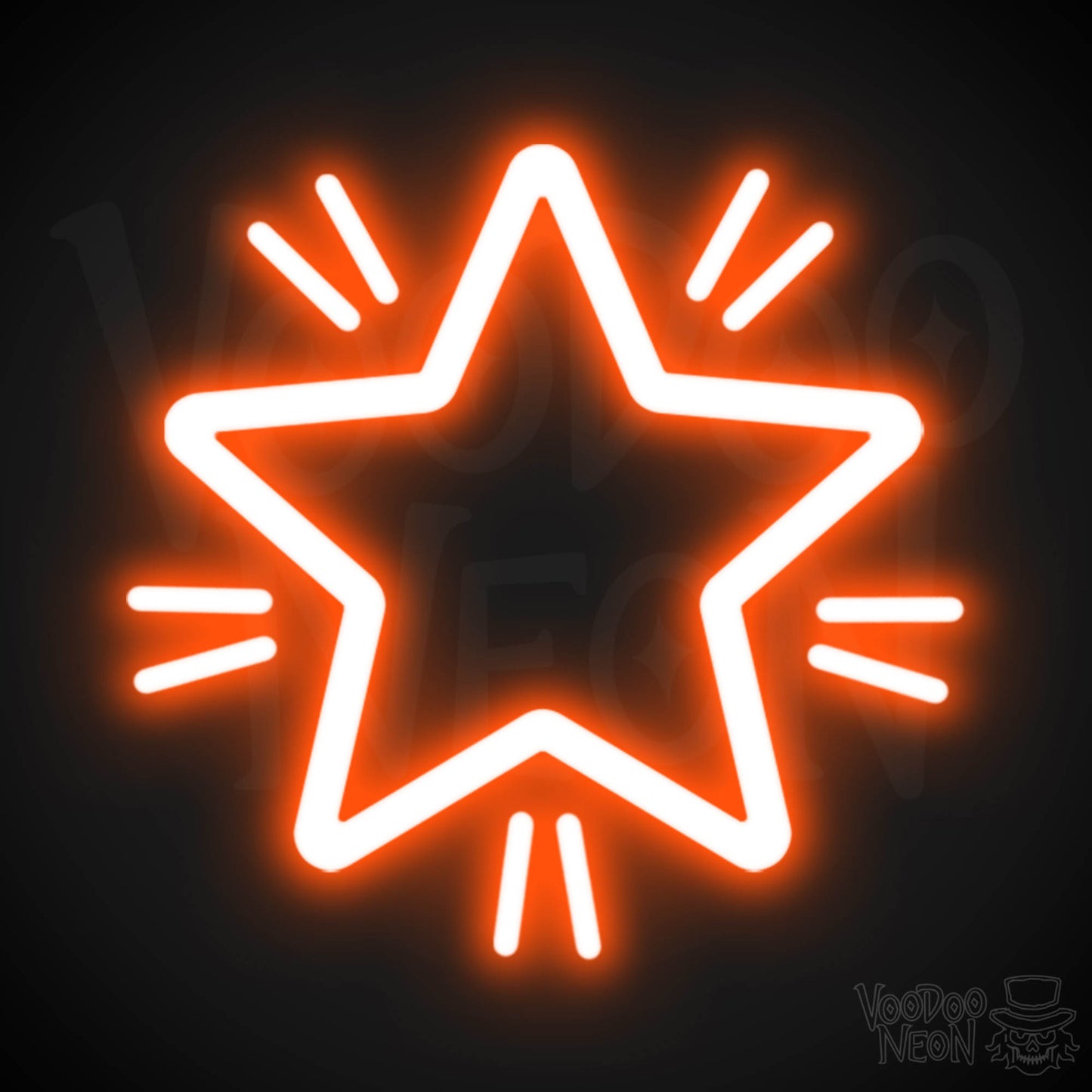 Star Neon Sign - Neon Star Sign - Star LED Wall Art - Color Orange