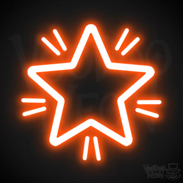 Star Neon Sign - Neon Star Sign - Star LED Wall Art - Color Orange