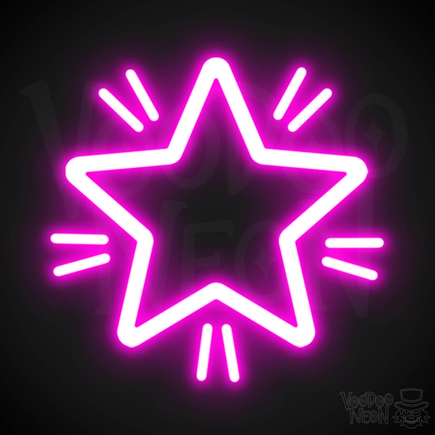 Star Neon Sign - Neon Star Sign - Star LED Wall Art - Color Pink