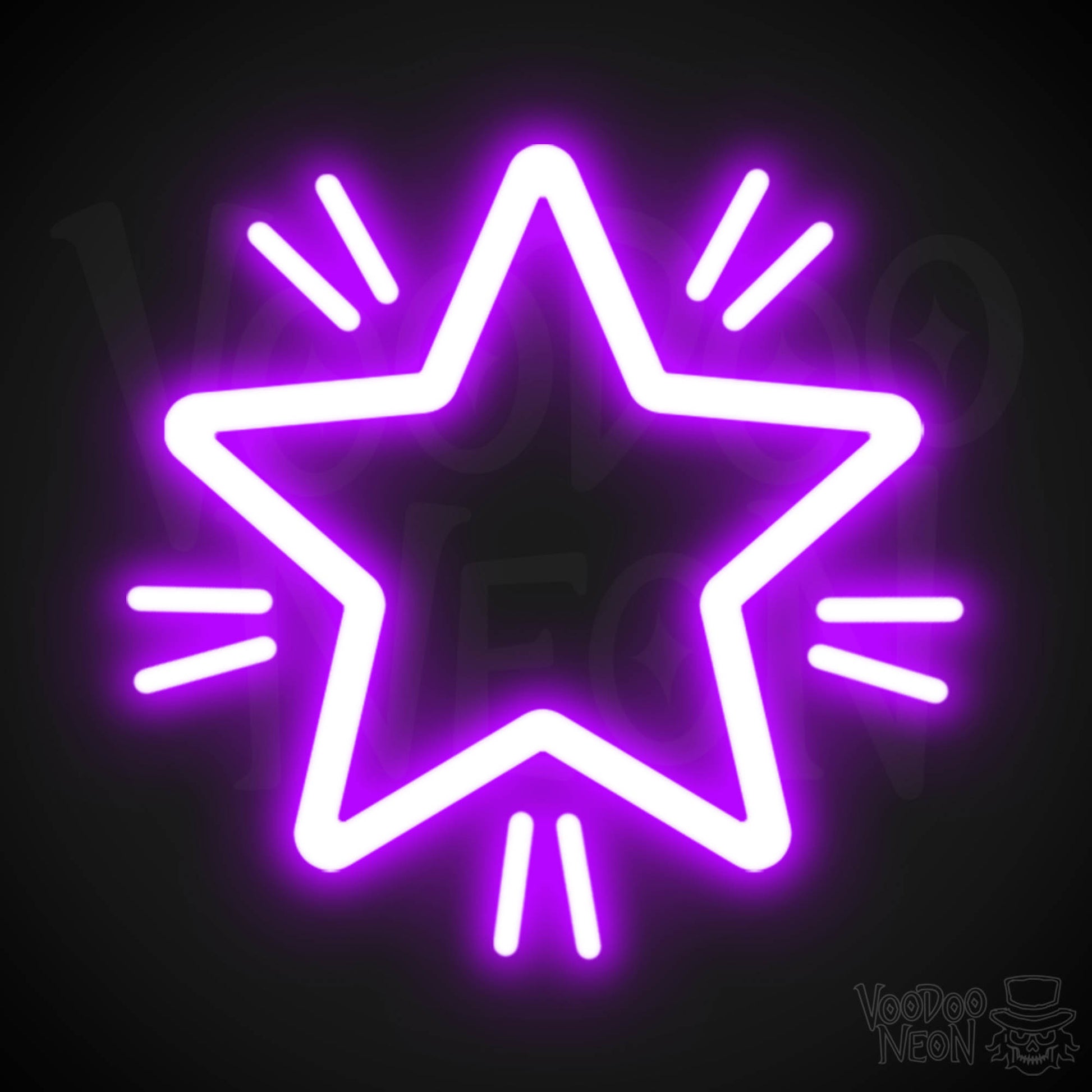 Star Neon Sign - Neon Star Sign - Star LED Wall Art - Color Purple