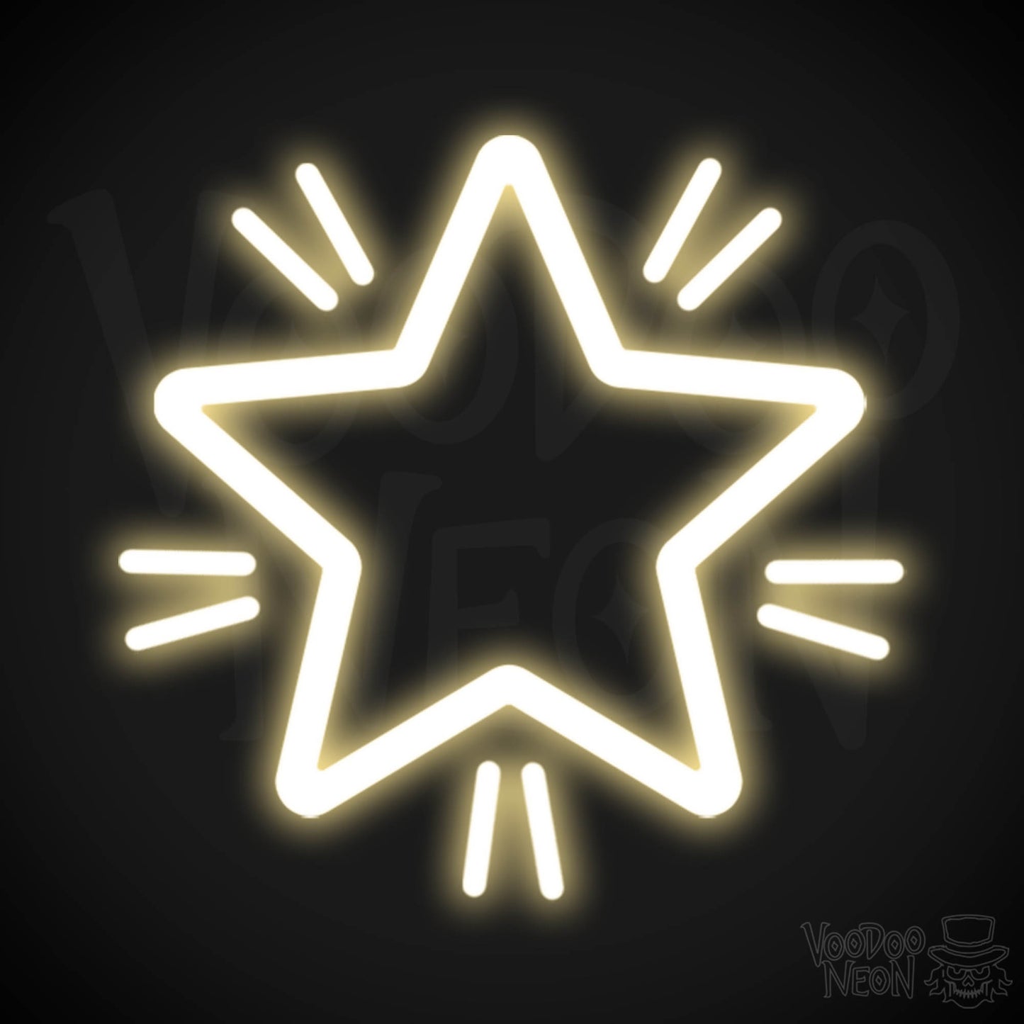 Star Neon Sign - Neon Star Sign - Star LED Wall Art - Color Warm White