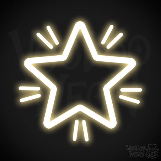 Star Neon Sign - Neon Star Sign - Star LED Wall Art - Color Warm White