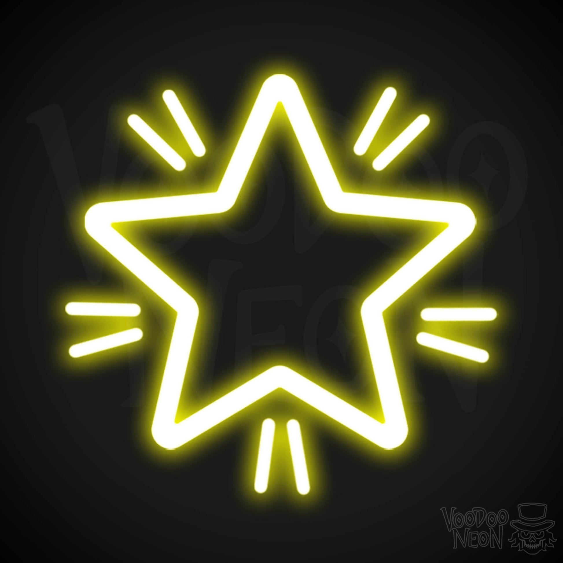 Star Neon Sign - Neon Star Sign - Star LED Wall Art - Color Yellow
