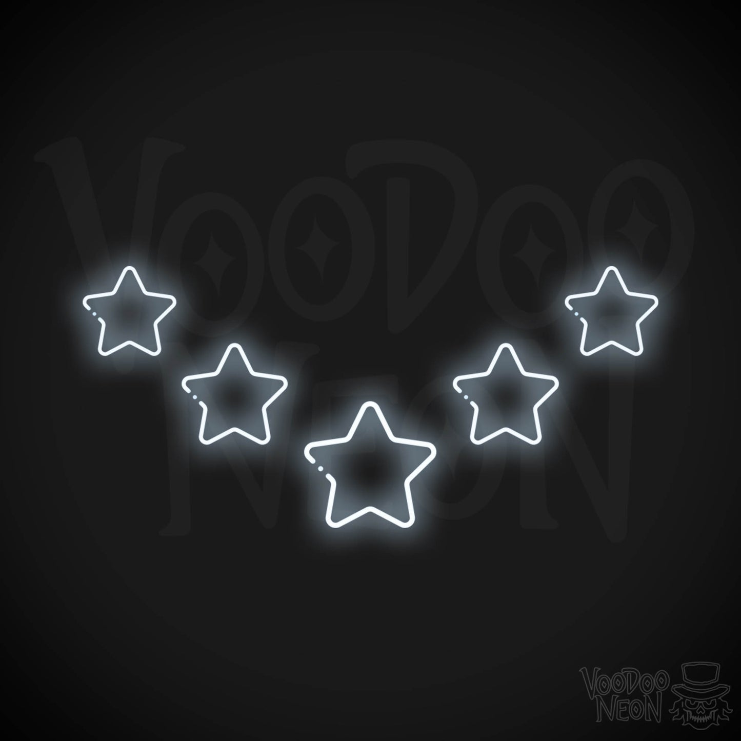 Neon Stars - Stars Neon Sign - Stars LED Neon Wall Art - Color Cool White