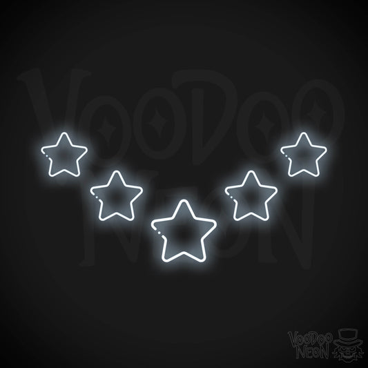 Neon Stars - Stars Neon Sign - Stars LED Neon Wall Art - Color Cool White