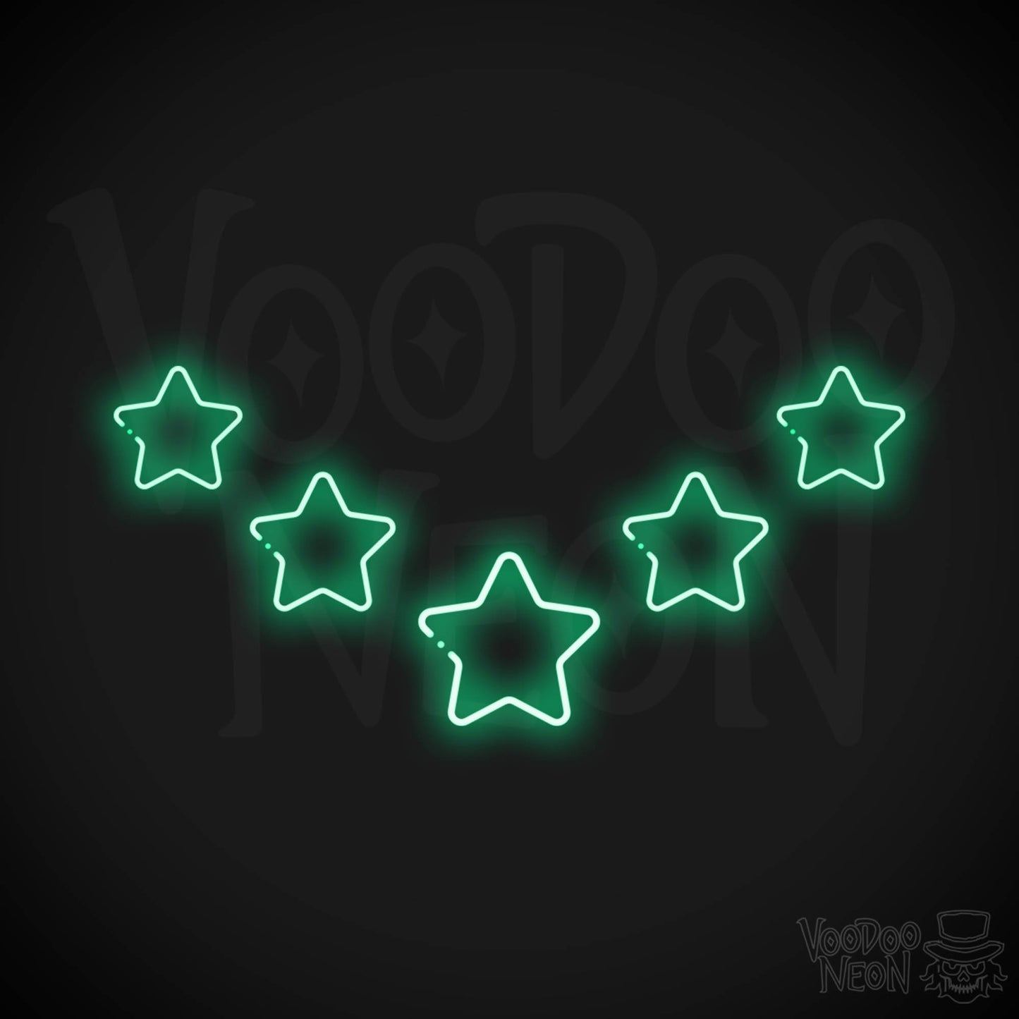 Neon Stars - Stars Neon Sign - Stars LED Neon Wall Art - Color Green