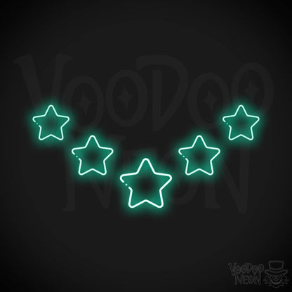 Neon Stars - Stars Neon Sign - Stars LED Neon Wall Art - Color Light Green