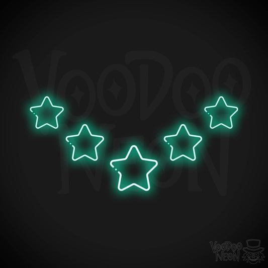 Neon Stars - Stars Neon Sign - Stars LED Neon Wall Art - Color Light Green