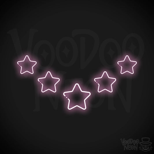 Neon Stars - Stars Neon Sign - Stars LED Neon Wall Art - Color Light Pink