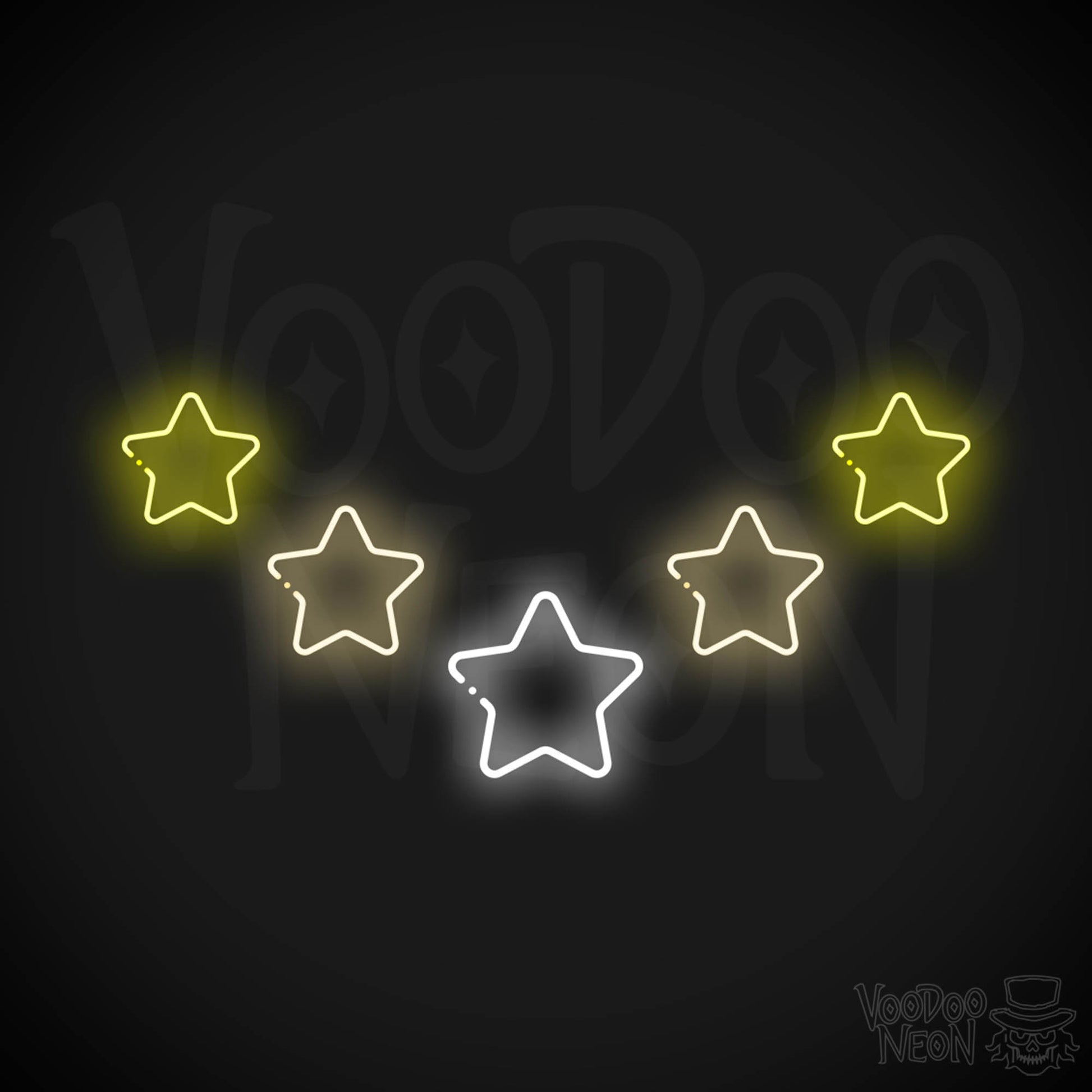 Neon Stars - Stars Neon Sign - Stars LED Neon Wall Art - Color Multi-Color