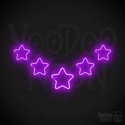 Neon Stars - Stars Neon Sign - Stars LED Neon Wall Art - Color Purple