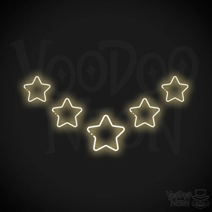 Neon Stars - Stars Neon Sign - Stars LED Neon Wall Art - Color Warm White