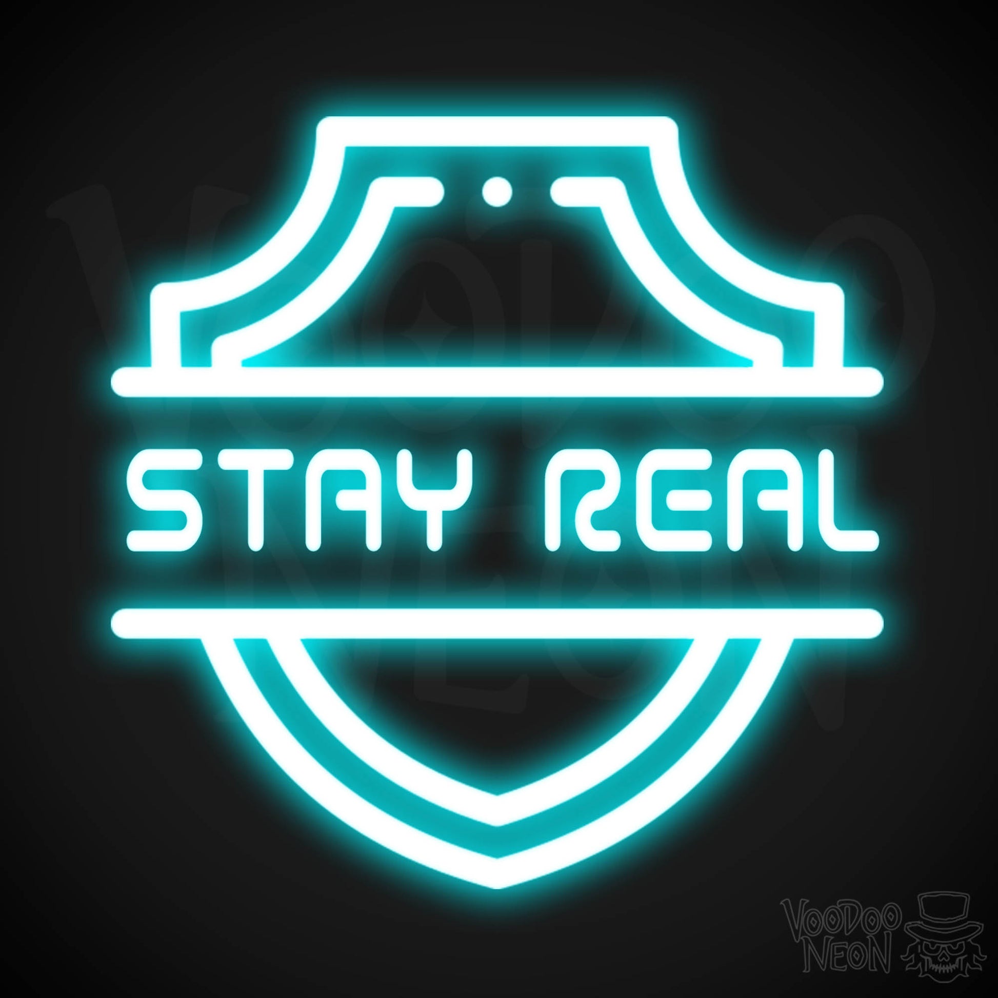 Stay Real Neon Sign - Neon Stay Real Sign - Neon Wall Art - Color Ice Blue
