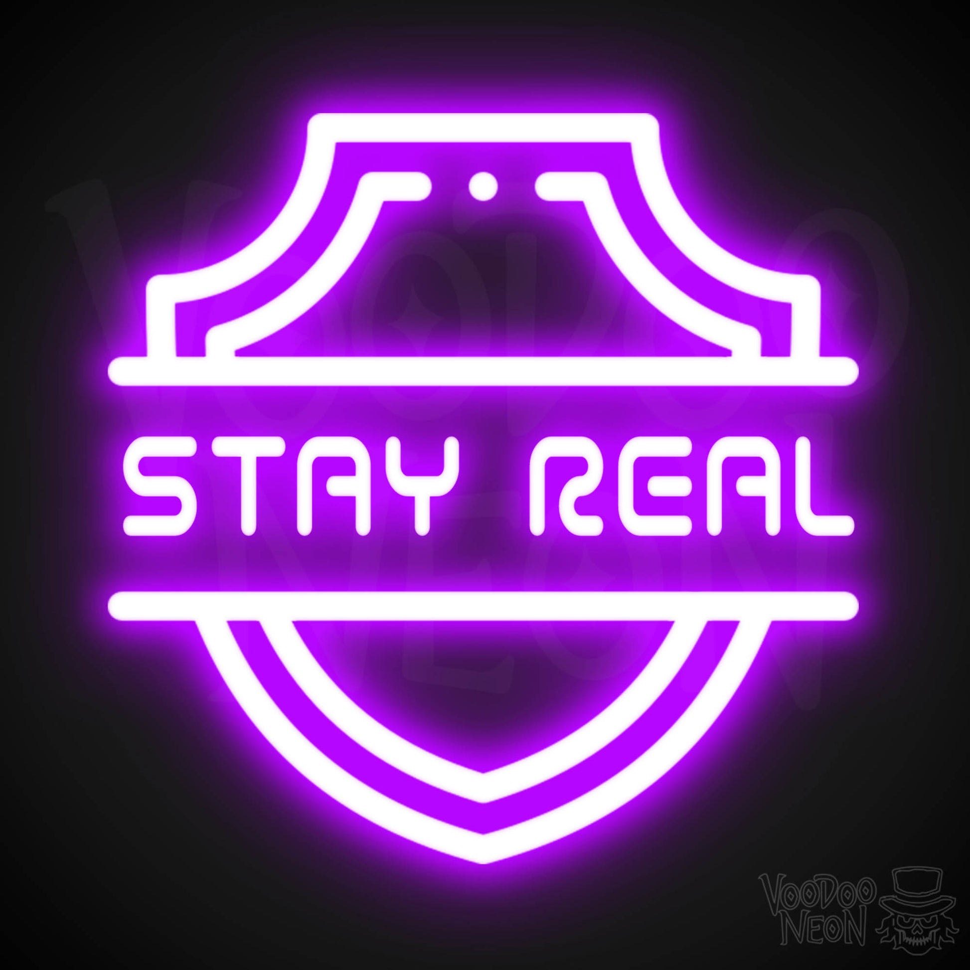 Stay Real Neon Sign - Neon Stay Real Sign - Neon Wall Art - Color Purple