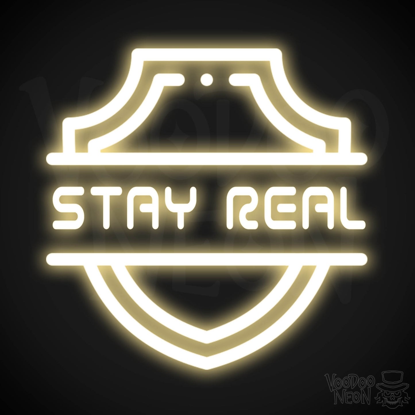 Stay Real Neon Sign - Neon Stay Real Sign - Neon Wall Art - Color Warm White