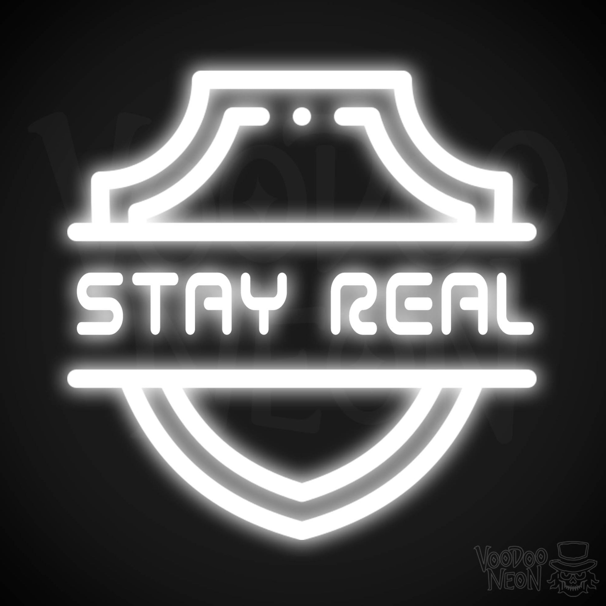 Stay Real Neon Sign - Neon Stay Real Sign - Neon Wall Art - Color White