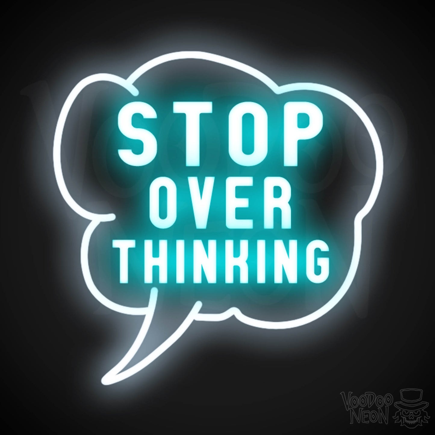 Stop Overthinking Neon Sign - Stop Overthinking Sign - Neon Overthinking Wall Art - Color Multi-Color