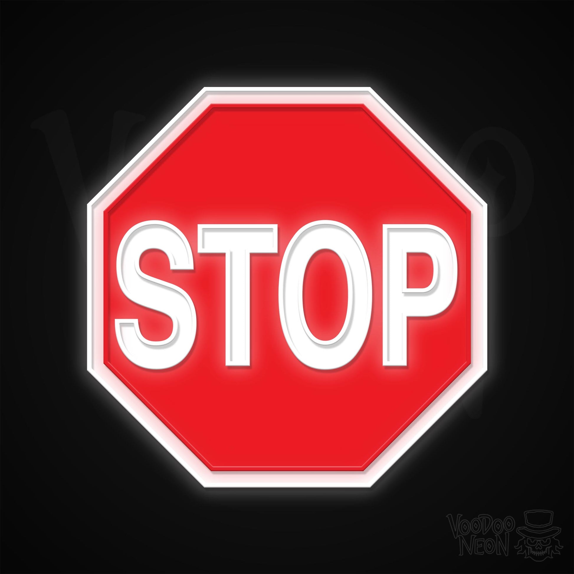 Stop Neon Sign - Multi-Color - Blackwall