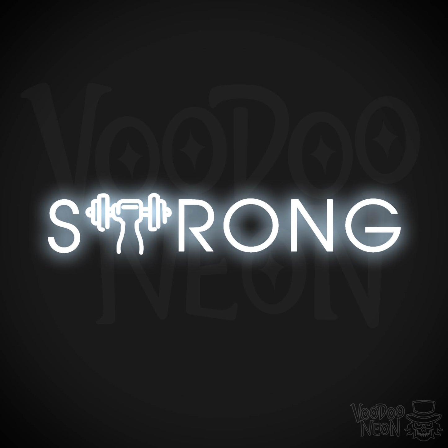 Strong Neon Sign - Neon Strong Sign - Gym Sign - Color Cool White