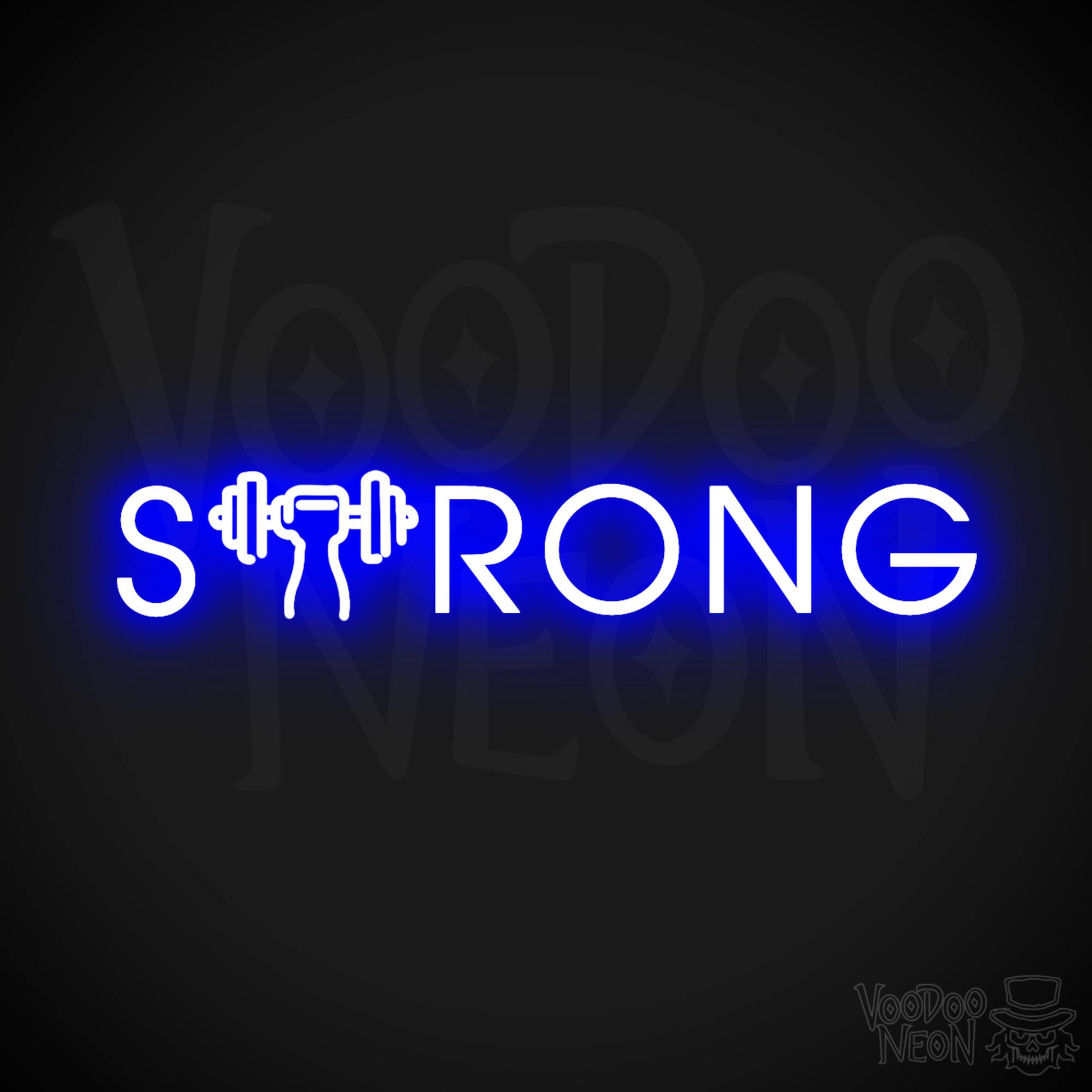 Strong Neon Sign - Neon Strong Sign - Gym Sign - Color Dark Blue