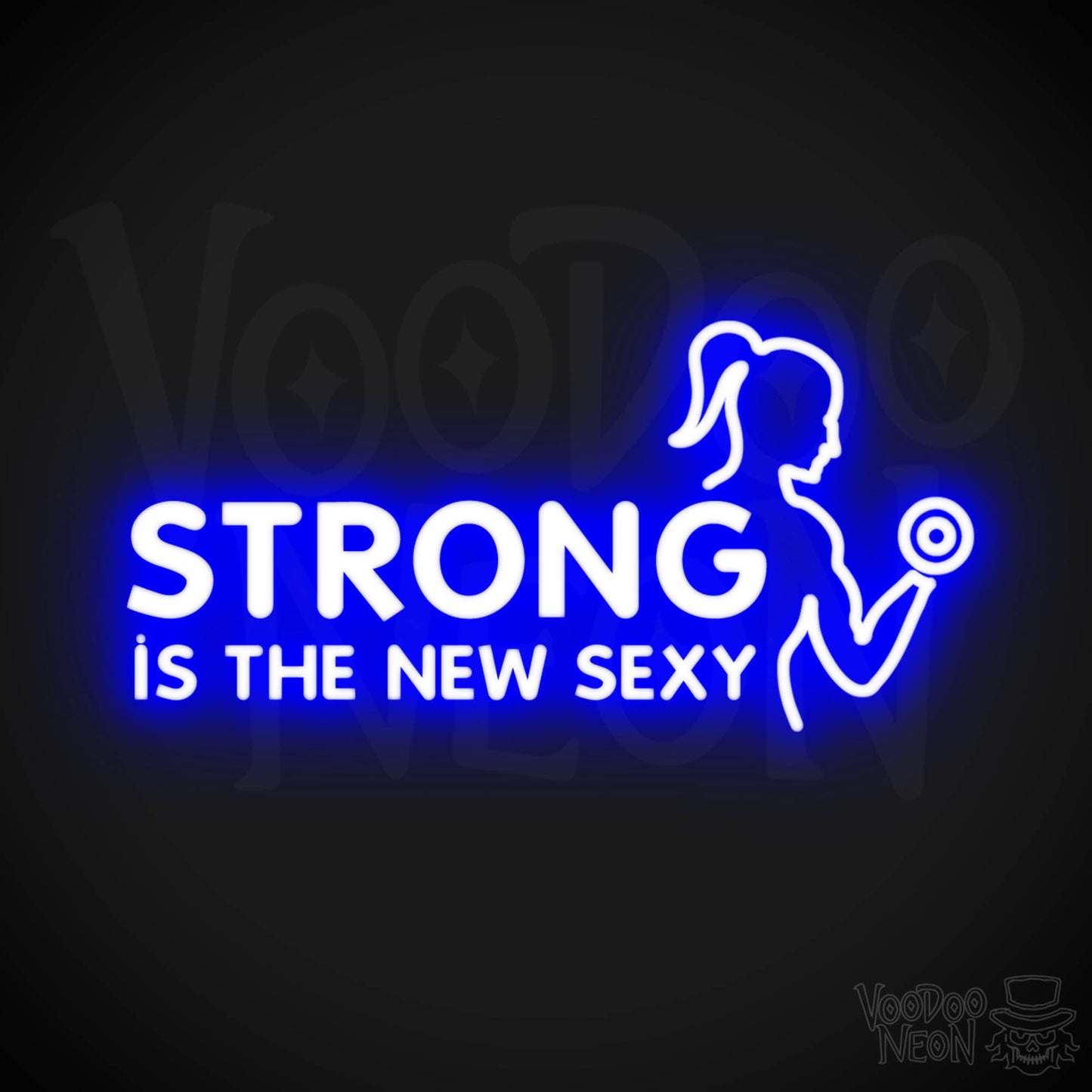 Strong Is The New Sexy Neon Sign - Neon Strong Is The New Sexy Sign - Color Dark Blue
