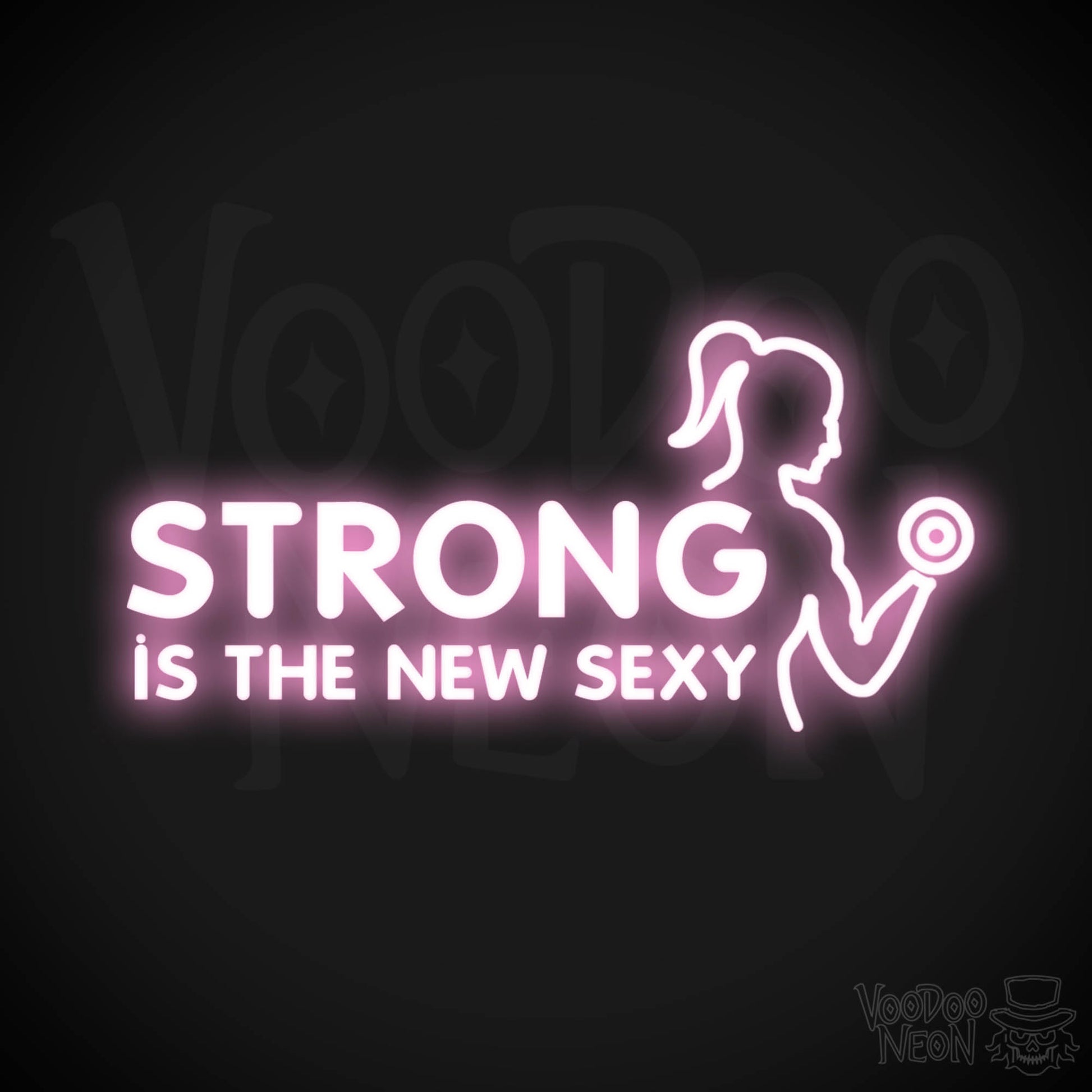 Strong Is The New Sexy Neon Sign - Neon Strong Is The New Sexy Sign - Color Light Pink