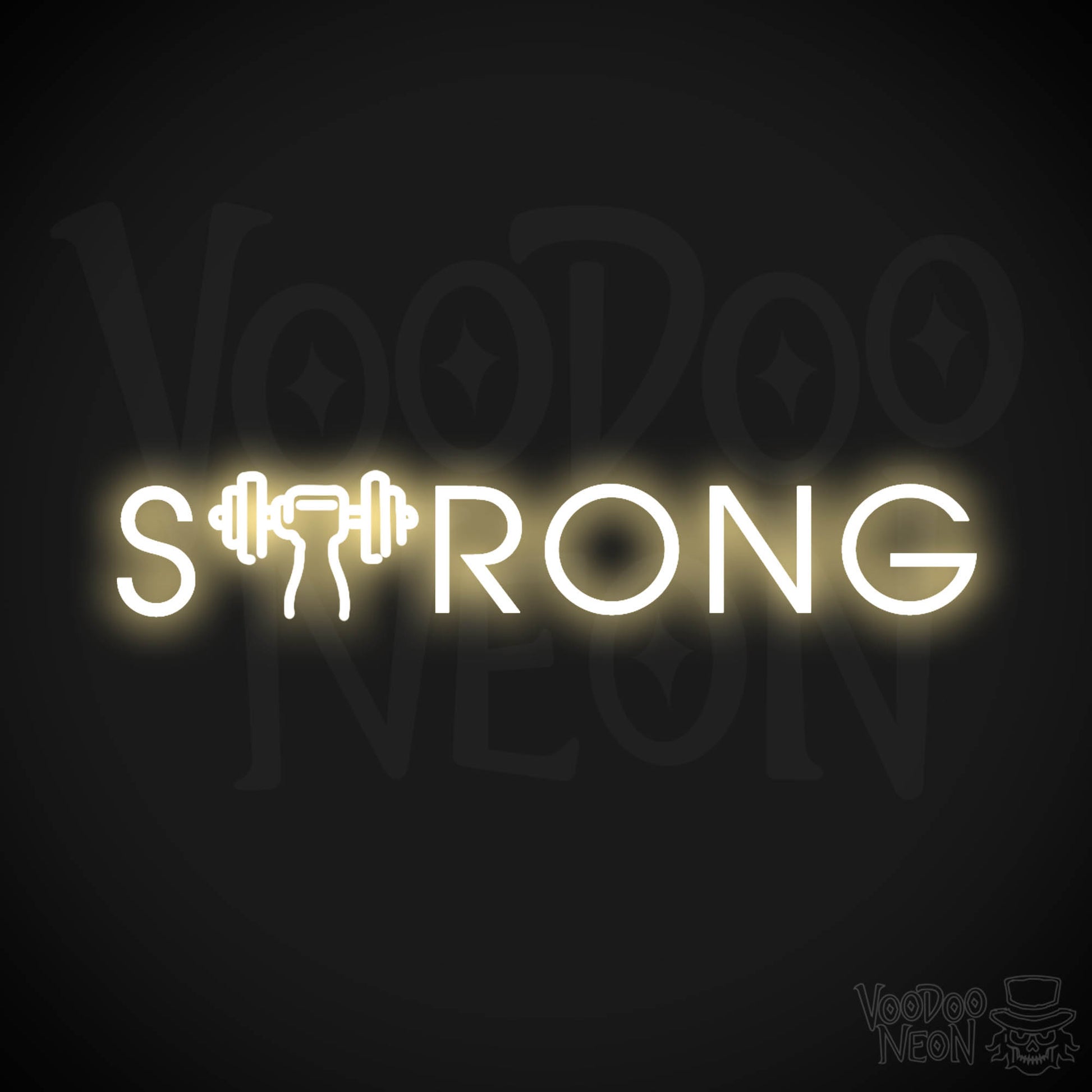 Strong Neon Sign - Neon Strong Sign - Gym Sign - Color Warm White