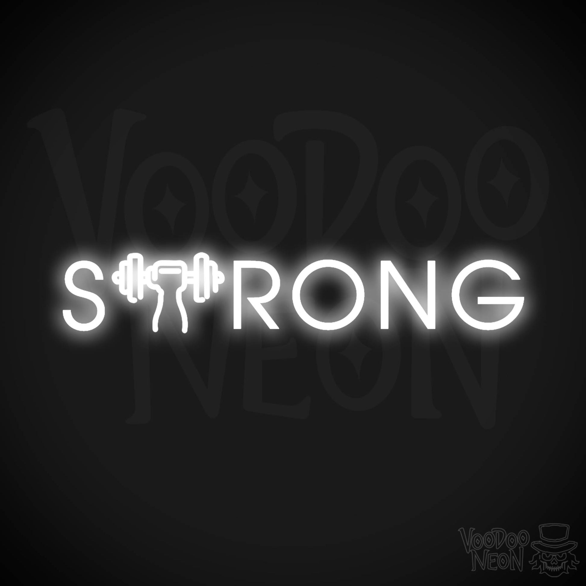 Strong Neon Sign - Neon Strong Sign - Gym Sign - Color White
