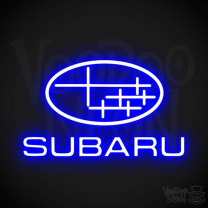Subaru Neon Sign - Subaru Sign - Subaru Decor - Wall Art - Color Dark Blue