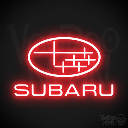 Subaru Neon Sign - Subaru Sign - Subaru Decor - Wall Art - Color Red