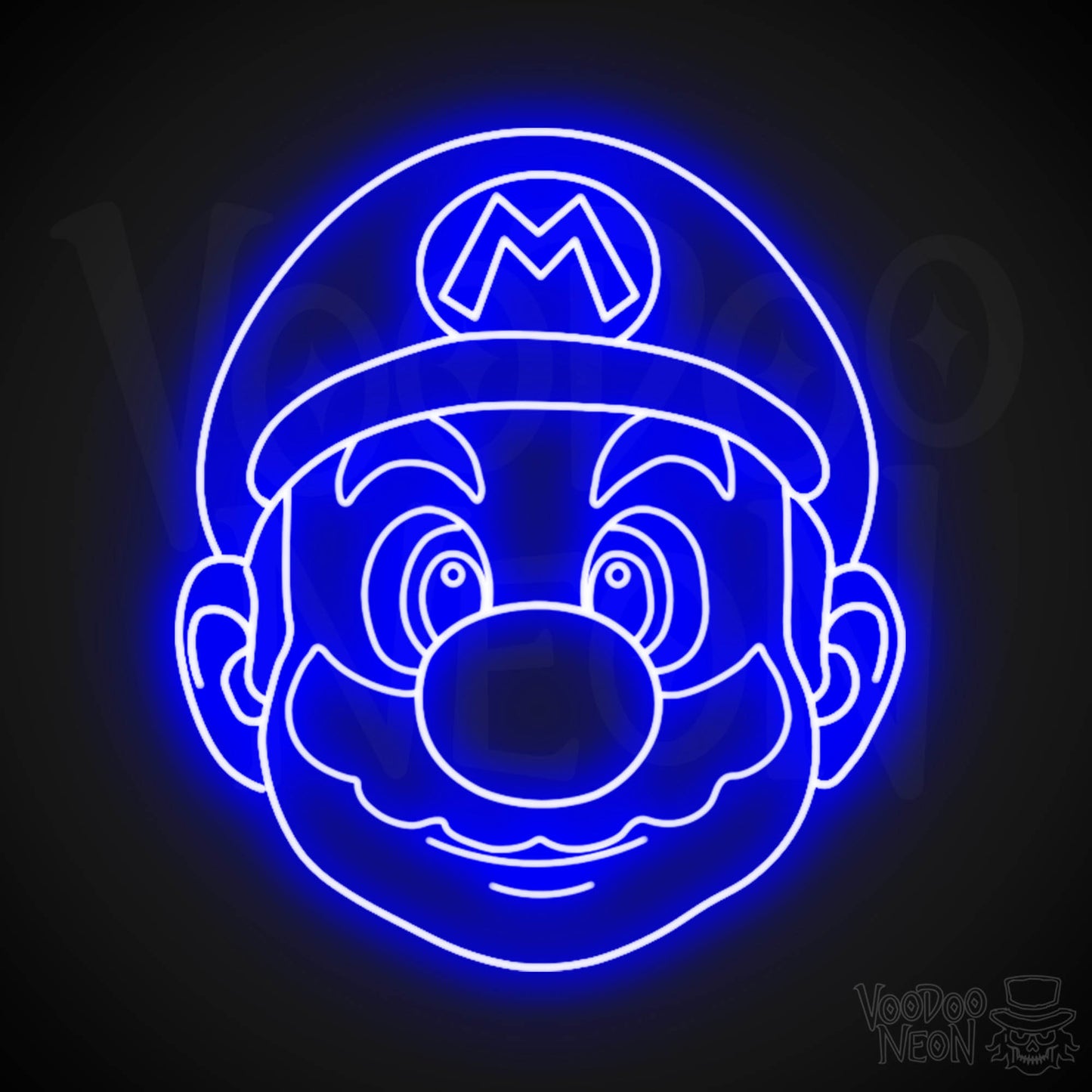 Mario Neon Sign - Mario Sign - Mario Wall Art - LED Neon Wall Art - Color Dark Blue