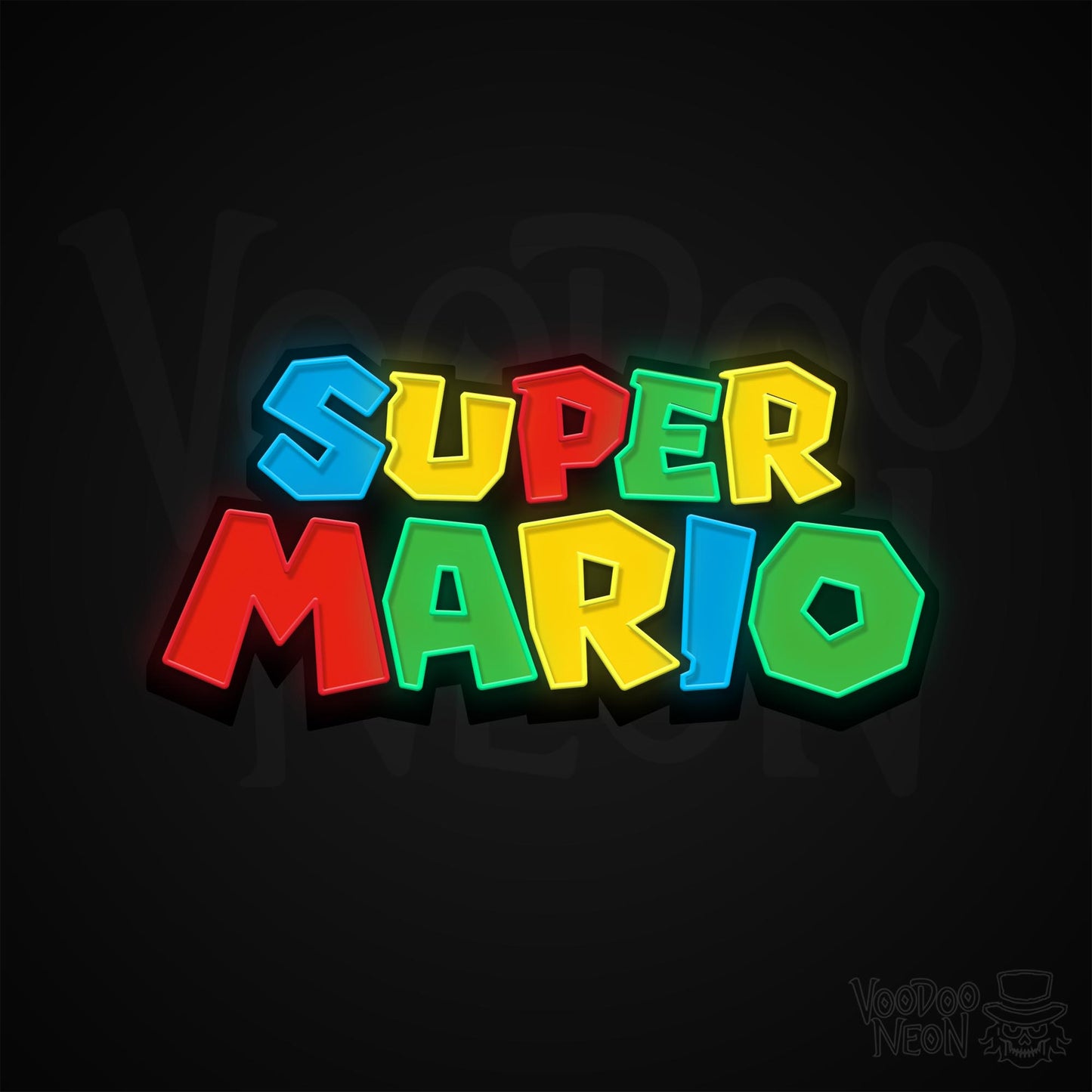 Super Mario Neon Sign - Multi-Color - Blackwall