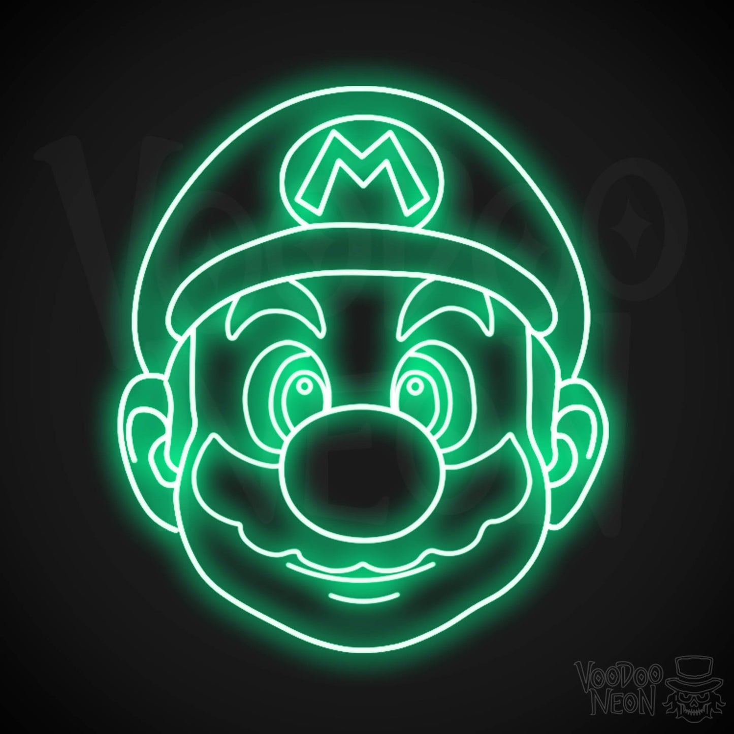 Mario Neon Sign - Mario Sign - Mario Wall Art - LED Neon Wall Art - Color Green