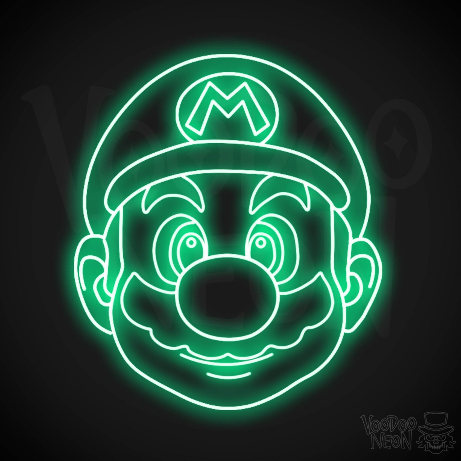 Mario Neon Sign - Mario Sign - Mario Wall Art - LED Neon Wall Art - Color Green
