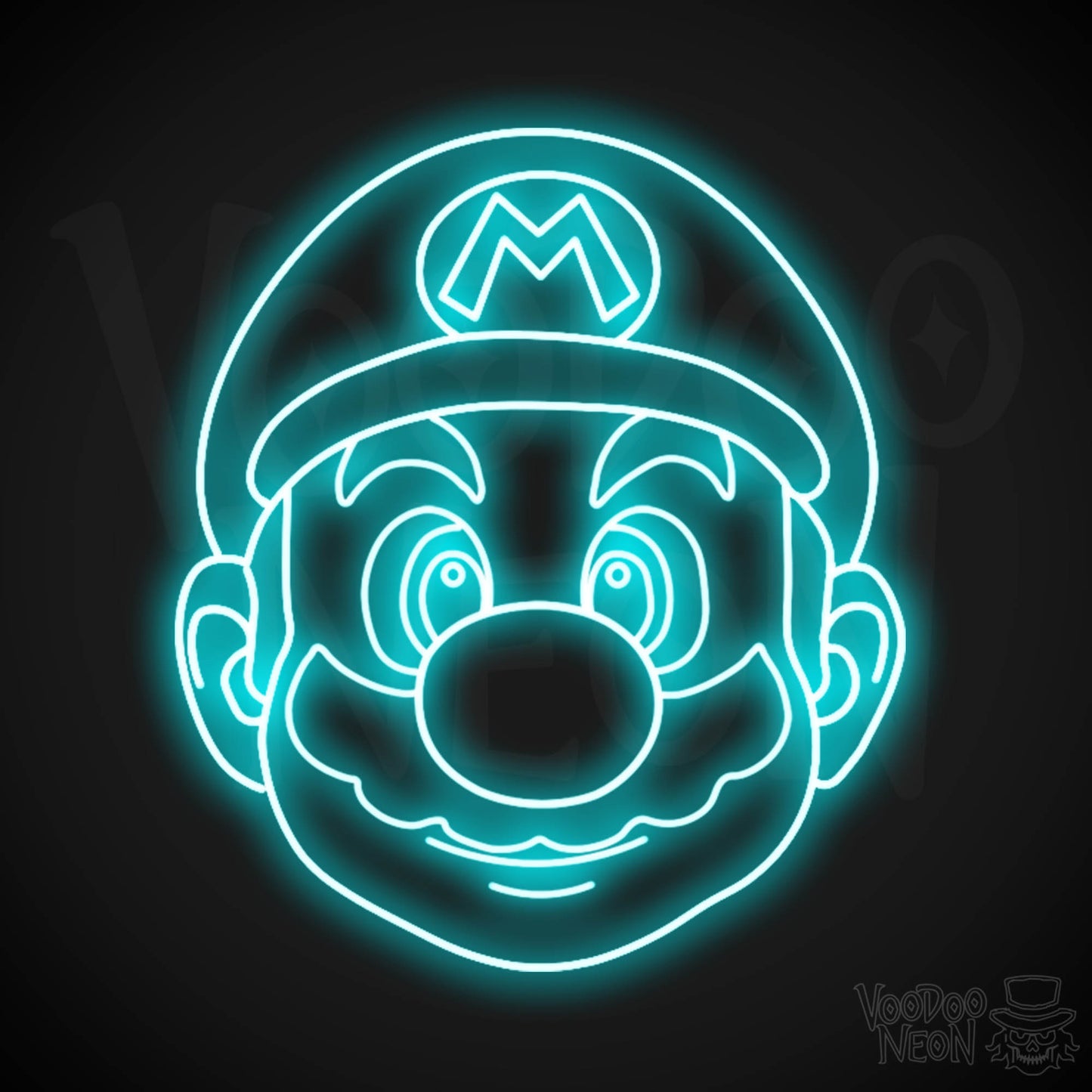 Mario Neon Sign - Mario Sign - Mario Wall Art - LED Neon Wall Art - Color Ice Blue