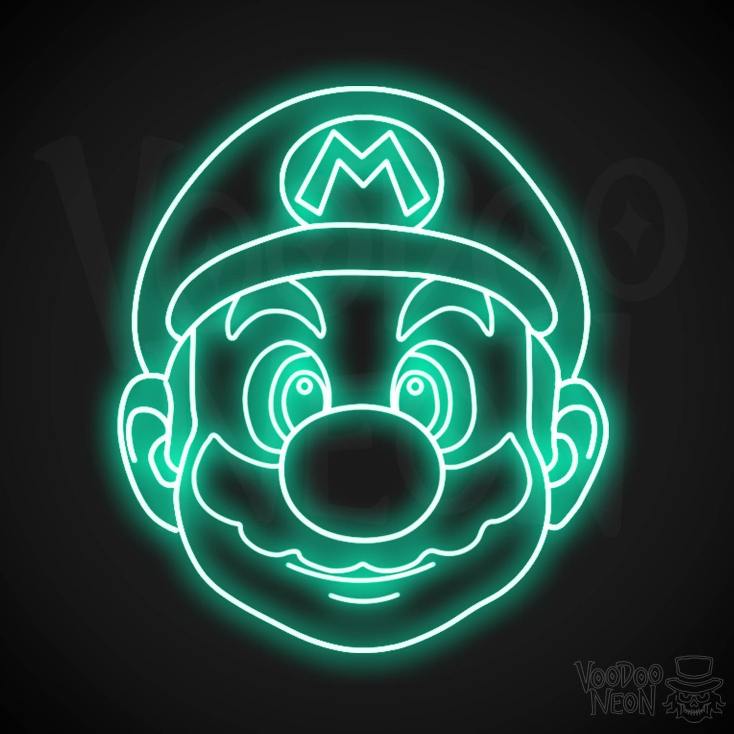 Mario Neon Sign - Mario Sign - Mario Wall Art - LED Neon Wall Art - Color Light Green