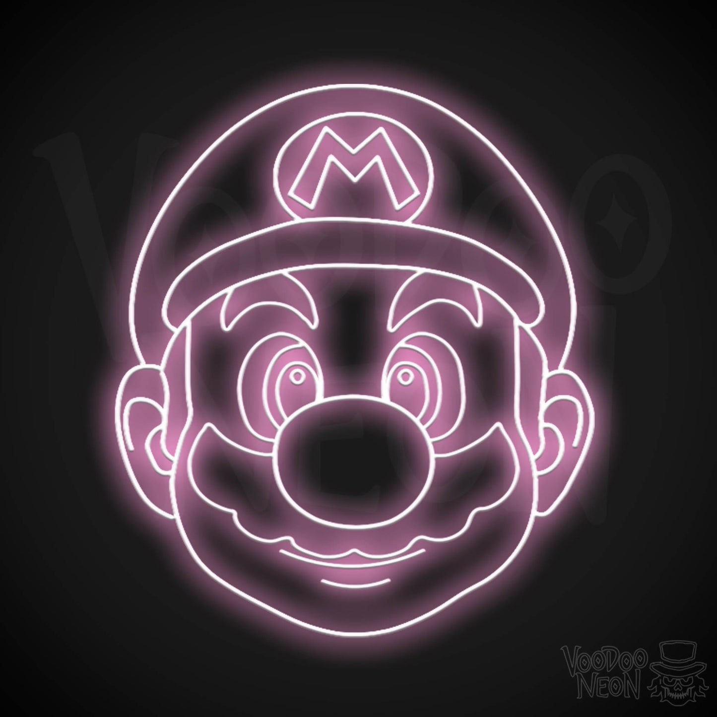 Mario Neon Sign - Mario Sign - Mario Wall Art - LED Neon Wall Art - Color Light Pink